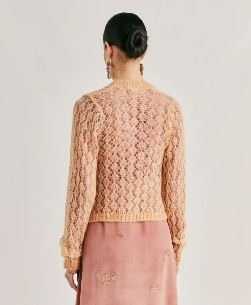 Cardigan Altea In Soft Mohair - Arancio