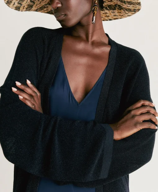 Cardigan Costa Mesa Perlata Lurex - Blu Notte