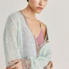 Cardigan Dream In Soft Mohair - Turchese