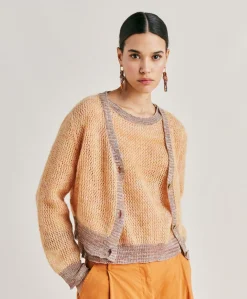 Cardigan Dream In Soft Mohair - Arancio