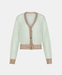 Cardigan Dream In Soft Mohair - Turchese