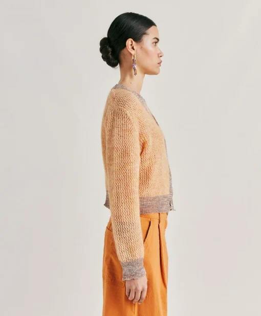 Cardigan Dream In Soft Mohair - Arancio