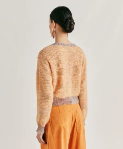 Cardigan Dream In Soft Mohair - Arancio