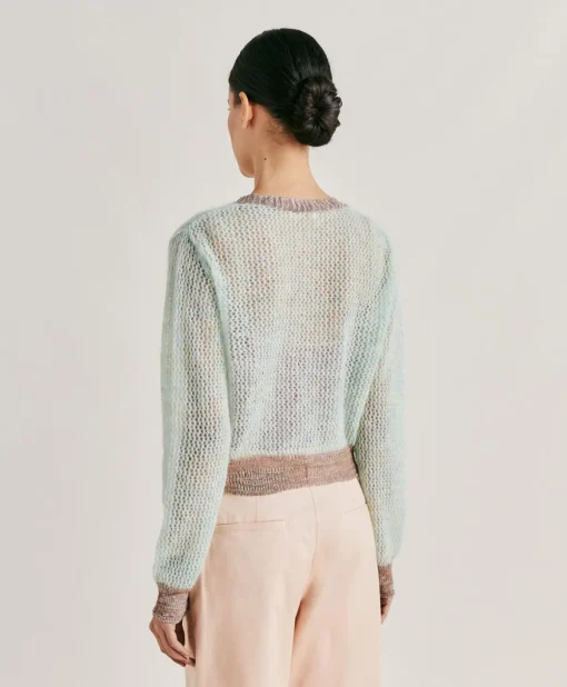 Cardigan Dream In Soft Mohair - Turchese