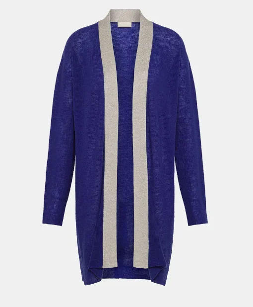 Cardigan Flossy Perlata Dettagli Lurex - Bluette