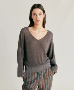 Cardigan Fresno Perlata Lurex - Corteccia