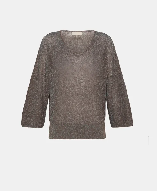Cardigan Fresno Perlata Lurex - Corteccia