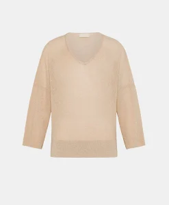 Cardigan Fresno Perlata Lurex - Cipria
