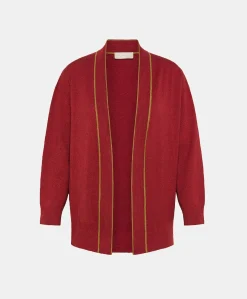 Cardigan Sandy In Lino Elasticizzato - Bordeaux