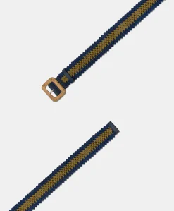Cintura Malika Con Fibbia In Raffia - Blu/Oliva