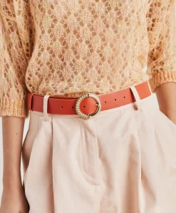 Cintura Montoya In Pelle Nappa - Papaya