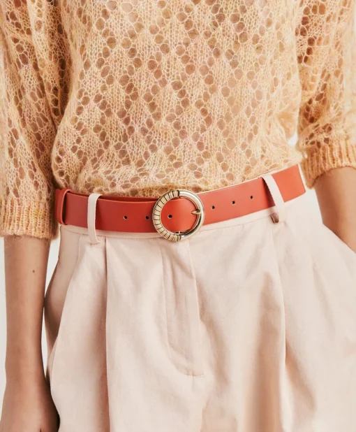 Cintura Montoya In Pelle Nappa - Papaya