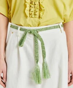 Cintura Ontano Con Nappina In Lurex - Avocado
