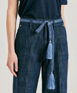 Cintura Ontano Con Nappina In Lurex - Ceruleo