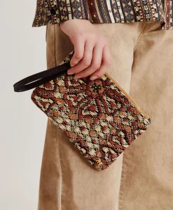 Clutch Fragua Con Intreccio - Nero Multicolor