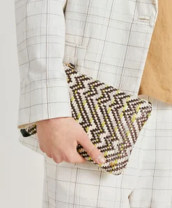 Clutch Fragua Con Intreccio - Marrone / Multicolor