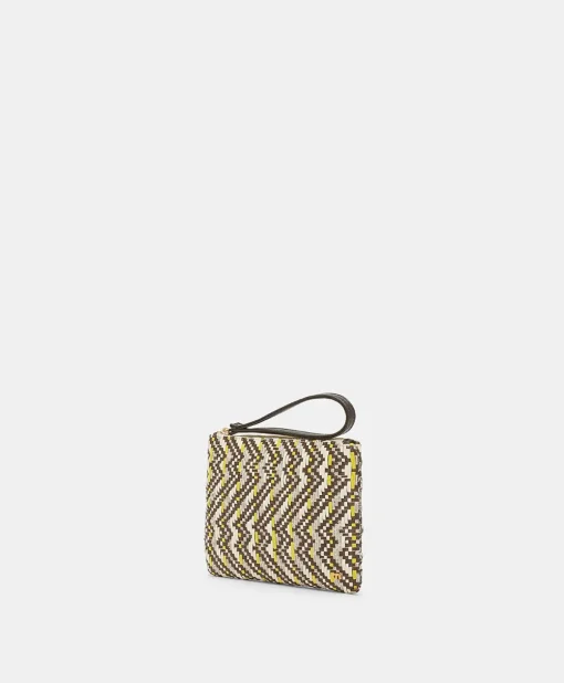 Clutch Fragua Con Intreccio - Marrone / Multicolor