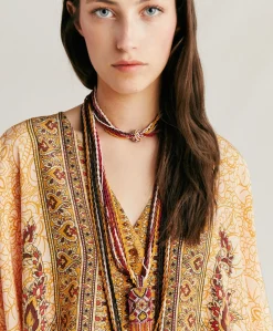 Collana Vidrier Con Perline - Bruciato/Multicolor