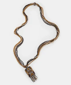Collana Vidrier Con Perline - Cacao Multicolor