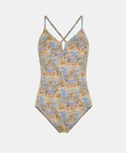 Costume Intero Coral Spring - Ceruleo Multicolor