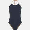 Costume Intero Innamorata Con Spalline Intrecciate - Blu Notte