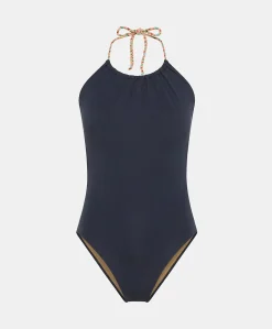 Costume Intero Innamorata Con Spalline Intrecciate - Blu Notte