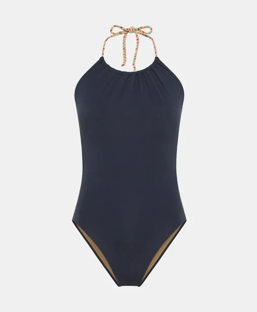 Costume Intero Innamorata Con Spalline Intrecciate - Blu Notte