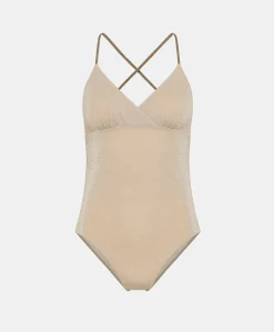 Costume Intero Summer In Jersey Lurex - Sabbia/Fango