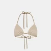 Costume Marine A Triangolo In Jersey Lurex - Sabbia/Fango