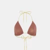 Costume Marine A Triangolo In Jersey Lurex - Terracotta/Acido
