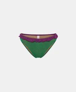 Costume Palm Bay Slip In Jersey Lurex - Smeraldo/Ciclamino