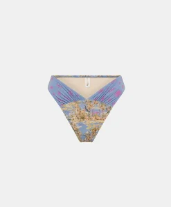Costume Serina Slip Con Sgambatura Alta - Multicolor Azzurro