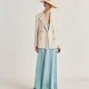 Giacca Clair In Viscosa Lino Elegante - Crema