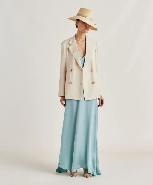 Giacca Clair In Viscosa Lino Elegante - Crema