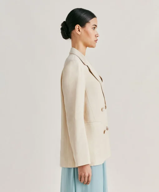 Giacca Clair In Viscosa Lino Elegante - Crema
