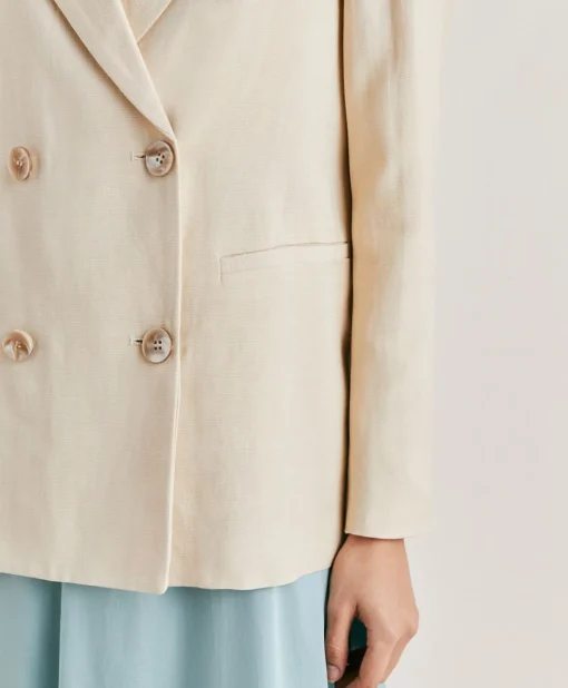 Giacca Clair In Viscosa Lino Elegante - Crema