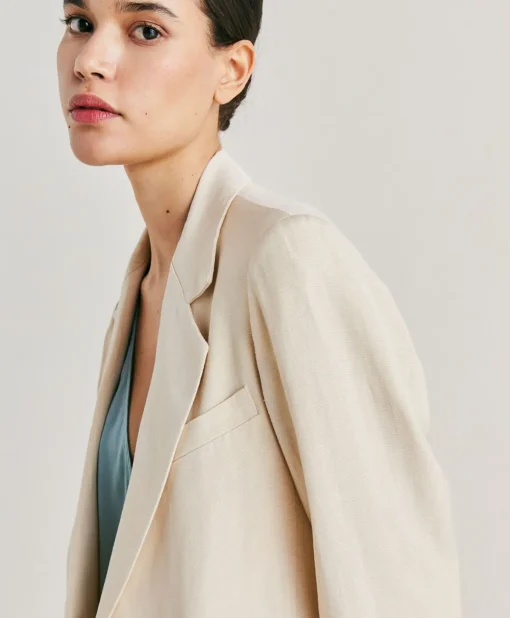 Giacca Clair In Viscosa Lino Elegante - Crema