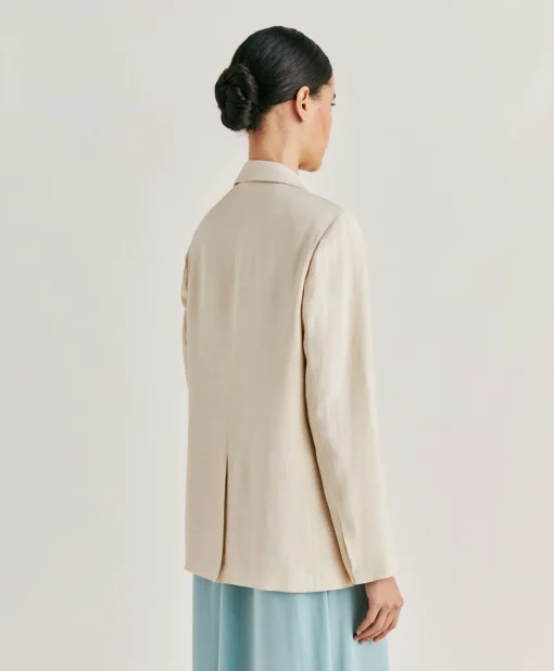 Giacca Clair In Viscosa Lino Elegante - Crema