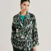 Giacca Cristal In Viscosa Lino - Nero Multicolor