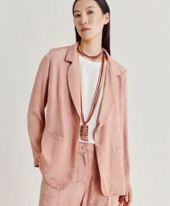Giacca Dayton In Cupro Jacquard - Rosato