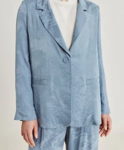 Giacca Dayton In Cupro Jacquard - Cielo
