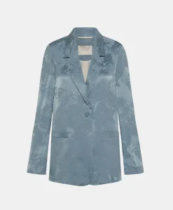Giacca Dayton In Cupro Jacquard - Cielo