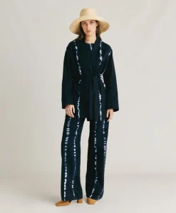 Giacca Eugenie In Gabardina Tie&Dye - Inchiostro
