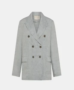 Giacca Lilia In Lino Lurex - Grigio