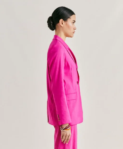 Giacca Lunel In Lino Cotone - Fucsia