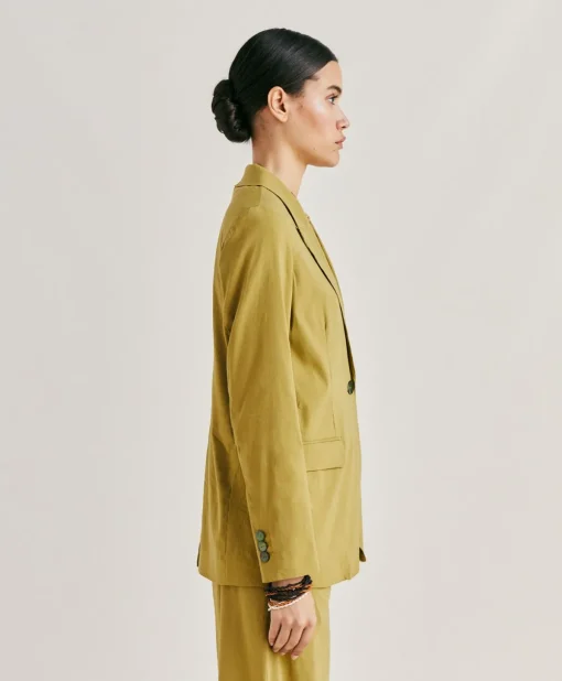 Giacca Lunel In Lino Cotone - Avocado