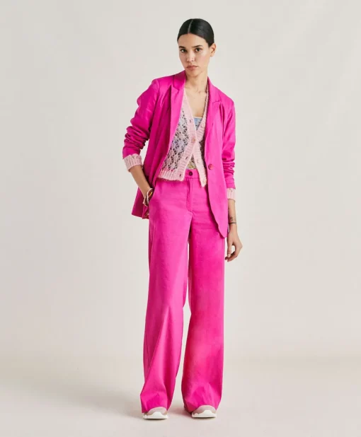 Giacca Lunel In Lino Cotone - Fucsia