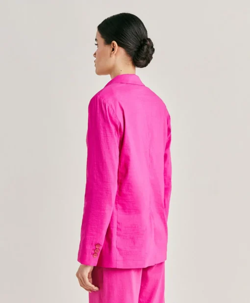 Giacca Lunel In Lino Cotone - Fucsia