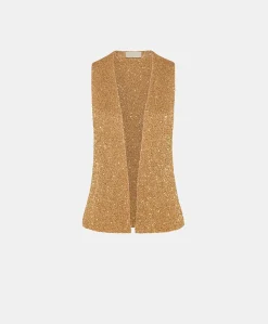 Gilet Adrien Con Paillettes - Bronzo