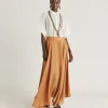 Gonna Corral In Cupro Jacquard - Liquirizia